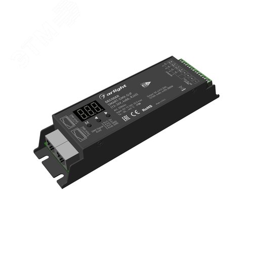 Декодер SMART-DMX-SUF 12-36V, 4x8A, RJ45, IP20, металл, 5 лет