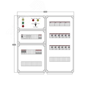 Щит управления электрообогревом HS 12x2700 D330 (в комплекте с терморегулятором и датчиком температуры)