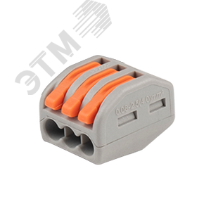 Клеммы монтажные многоразовые PTC-3P 222-413 450V 32A 0,08-2,5(4.0)mm2 , 3 отверстия, серые 10 шт.
