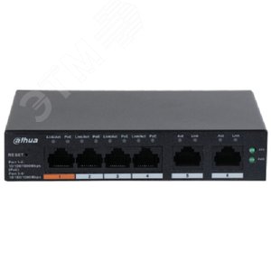 Коммутатор управляемый L2 4 порта RJ45 10 100 1000 Мб/с  PoE 60Вт