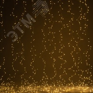 Гирлянда Занавес Роса-мишура, 3*2 м, 800 microLED, теплый свет, ПДУ, IP20 ENIZ-800W