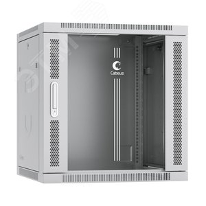 Шкаф телекоммуникационный настенный разобранный 19дюйм 12U 600x450x635mm (ШхГхВ) дверь стекло, цвет серый (RAL 7035)