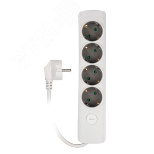 Удлинитель ET-04-300W 4X3,0 заземление, выключатель