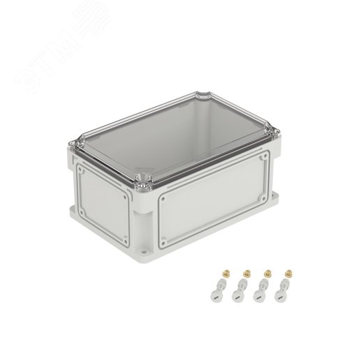 Корпус IP66/IP67, 300х200х146 мм, без МП, с фланцами, прозрачная крышка H= 21 мм