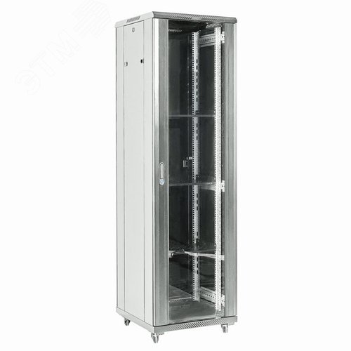 Шкаф напольный телекоммуникационный разборный 18U 600x600x987мм дверь стекло серый (RAL 7035)