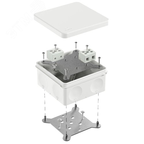 Коробка огнестойкая для о/п двухкомпонентная 60-0300-FR10.0-4 Е15-Е120 RAL9003 100х100х50 (14 шт/уп)