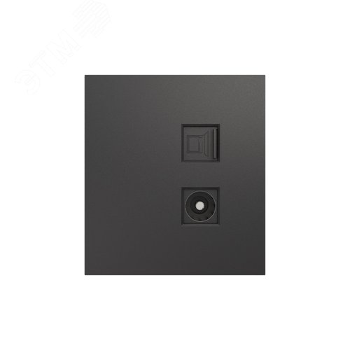Розетка STRONG компьютерная RJ45 кат6 + TV скрытой установки механизм графит