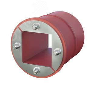 Проходка круглая нержавеющая D70х70 мм с проёмом 40х40 мм