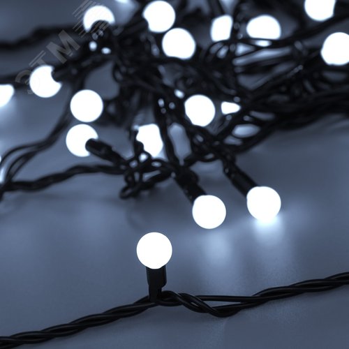 Гирлянда светодиодная декоративная ARD-BALL-CLASSIC-D13-10000-BLACK-100LED WHITE 230V, 7W ARDCL, IP65