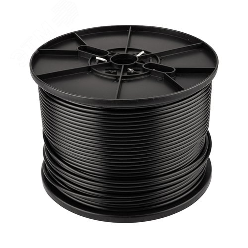 Кабель коаксиальный RG-6U, 75 Ом, CCS/Al/Al, 64%, бухта 305 м, черный OUTDOOR, REXANT
