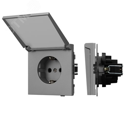 Механизм розетки влагозащищённый SCT-TENDO-MCP-PL-GR 230V, 16A, Серый, 1 пост
