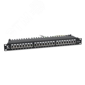 Патч-панель IDC 19' (1U), 24 порта RJ-45, категория 6a, полностью экранированная, с задним кабельным организатором