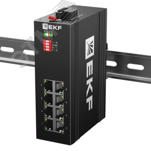 Коммутатор промышленный неуправляемый U-8GT, 8 портов 10/100/1000Base-T(X) RJ45, монтаж на динрейку TSX EKF