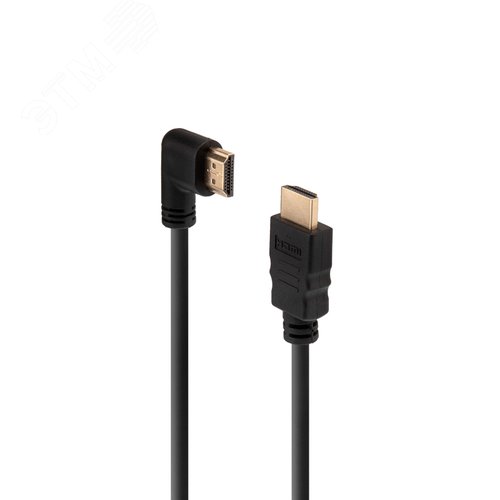 Кабель HDMI - HDMI 1.4, 1.5м, Gold, угловой