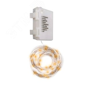 Гирлянда светодиодная Роса DC-G03-120Y, 120 желтых microLED, 12.1 м, 8 режимов, 3xAA ФAZA