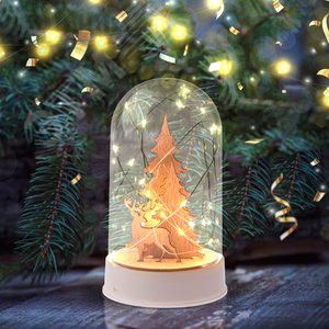 Светильник декоративный новогодний Рождество, теплый белый, 20 LED, h 18 см, 3*АА, IP20