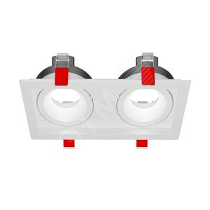 Рамка для модульного светильника FLEX 50 11 двойная встраиваемая 110х220х55мм RAL9010 поворотная