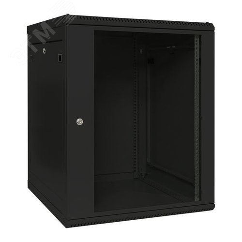 Шкаф настенный 19' TERACOM PRO 15U 600х600 мм дверь стеклянная с замком-ручкой чёрный