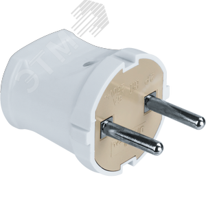 Вилка Navigator 61 358 NCA-PL01-6A-X-WH прямая без заземления белая