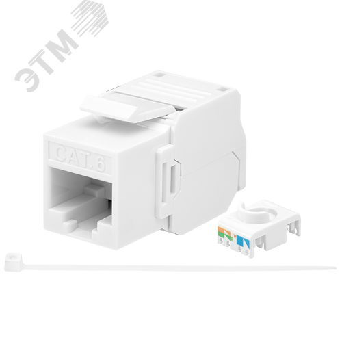 Модуль розеточный Keystone Jack 8P8C (RJ-45) UTP Cat6 заделка без инструмента 180 град (DIY упак.)