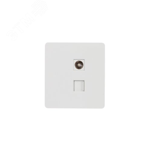 Розетка ROUND компьютерная RJ45 кат6 + TV скрытой установки механизм перламутр