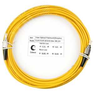 Патч-корд оптический simplex 10м FC-FC 9/125 sm LSZH
