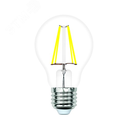 Лампа светодиодная LED-A60-5W/3000K/E27/CL/SLF Форма A прозрачная Теплый (3000K)