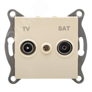Розетка TV+ SAT Ugra, оконечная, механизм, бежевый