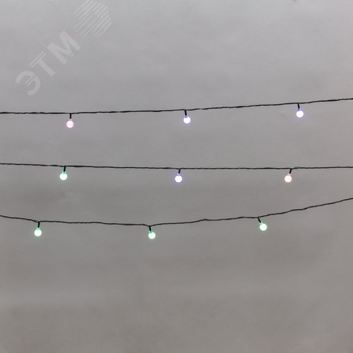 Гирлянда светодиодная Шарики 5 м 20LED IP20 зеленый провод свечение мульти RG/RB мигание 230 В