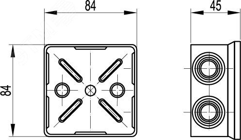 Коробка распределительная с кабельными вводами IP44 80х80х40мм (розница)