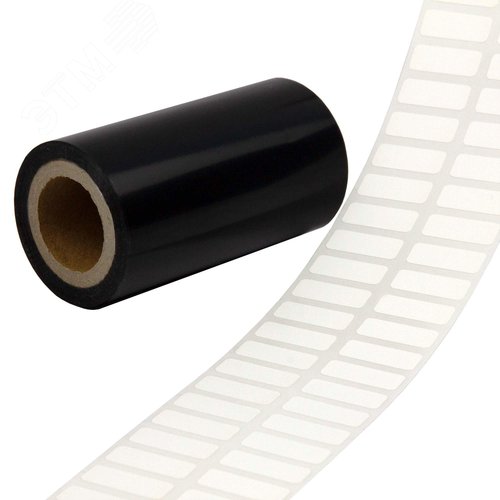 Высокотемпературные этикетки белого цвета из полиимида в комплекте с риббоном для ТТ печати, размер 20х8, 5000 этикеток в рулоне
