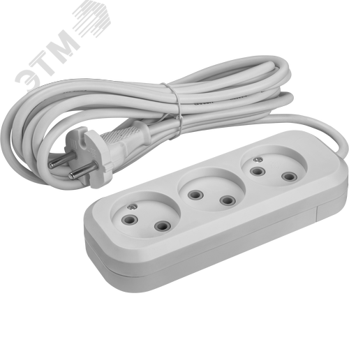 Удлинитель бытовой OPE-S-03-150-X-2x1 без заземления 3 розетки 1,5м ПВС 2х1 2200 Вт ОНЛАЙТ