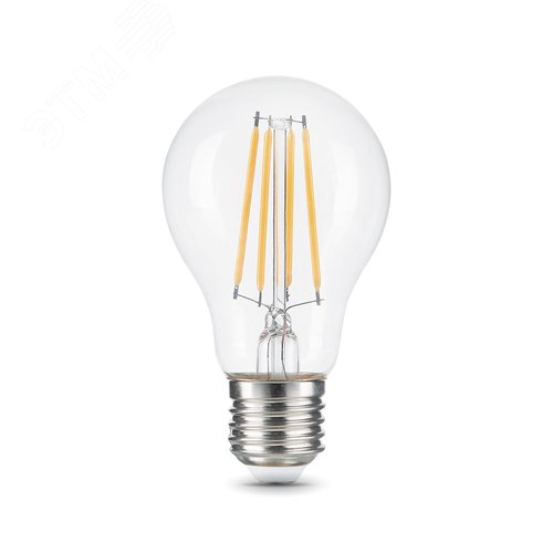 Лампа светодиодная филаментная LED 12 Вт 1200 лм 2700К А60 груша теплый E27 AC 220В прозрачная колба Black Filament Gauss