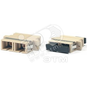 Адаптер проходной SC/PC-SC/PC мм duplex корпус пластиковый бежевый/черные колпачки