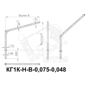 Кронштейн КГ1К-1,5-1,5-К110/48-0,048-ц