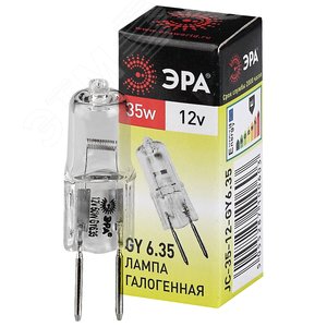 Лампа накаливания галогенная GY6.35-JC-35W-12V (галоген, капсула, 35Вт, нейтр, GY6.35) (100/1000/28000)