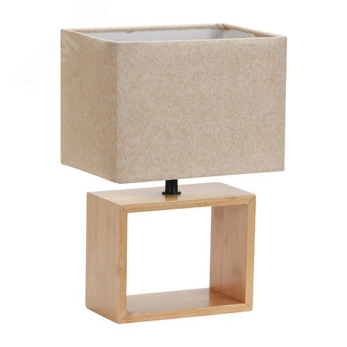 Светильник настольный UML-B401 E27 LIGHT GREY/WOOD декоративный под лампу Е27, 40W. Механический выключатель. Светло-серый.