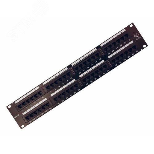 Патч-панель 19 2U 48 портов RJ-45 категория 5e UTP черная