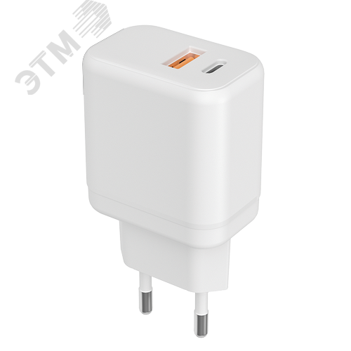 Зарядное устройство сетевое (адаптер к кабелю USB) белый 20 Вт 2 разъема USB-A Type-C ФАZА