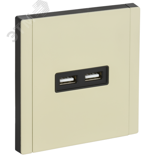 FORTE&PIANO Розетка USB A+A 3,1А FP849M металл слоновая кость IEK