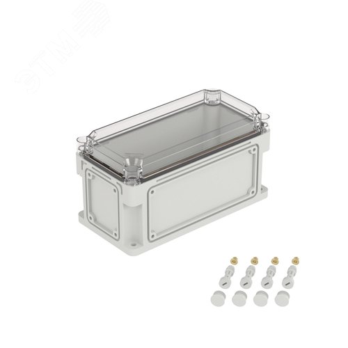 Корпус IP66/IP67, 300х150х160 мм, без МП, с фланцами, прозрачная крышка H= 35 мм