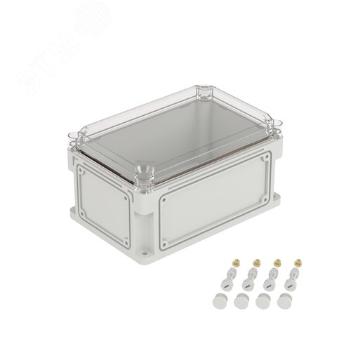 Корпус IP66/IP67, 300х200х160 мм, без МП, с фланцами, прозрачная крышка H= 35 мм