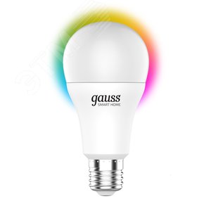 Лампа светодиодная умная SMD LED 10 Вт 1055 лм RGBW E27 AC 220В IP20 изменение цветовой температуры и диммирование управление по Wi-Fi Smart Home Gauss