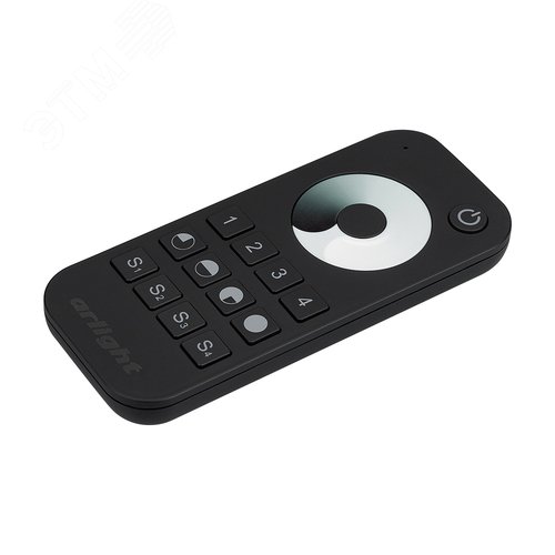 Пульт SMART-R24-DIM Black 4 зоны, 2.4G ARL, IP20 пластик, 5 лет