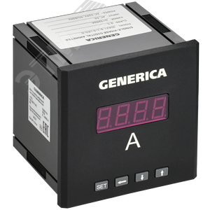 Амперметр цифровой щитовой однофазный 96х96 мм LED GENERICA