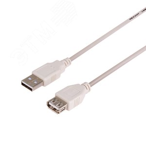 Кабель USB (шт. USB A - гн. USB A), 1.8м., серый