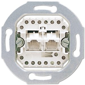 Розетка универсальная телефон/компьютер (RJ45) 2-ная, (неэкранированная)   категория 3  Механизм.
