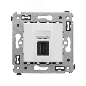Avanti USB 3.0 розетка одинарная в стену, тип А-А, Белое облако