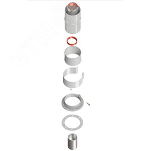 Дымоход нач участок 90 гр 60/100  хомут в комплекте + втулка D60 L-50
