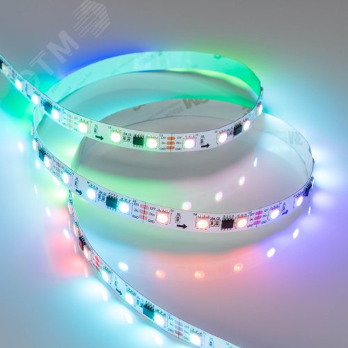 Лента светодиодная 14.4 Вт/м 12В RGB IP20 160LED/м SPI-B60-10-12mm SMD 5060 5 м